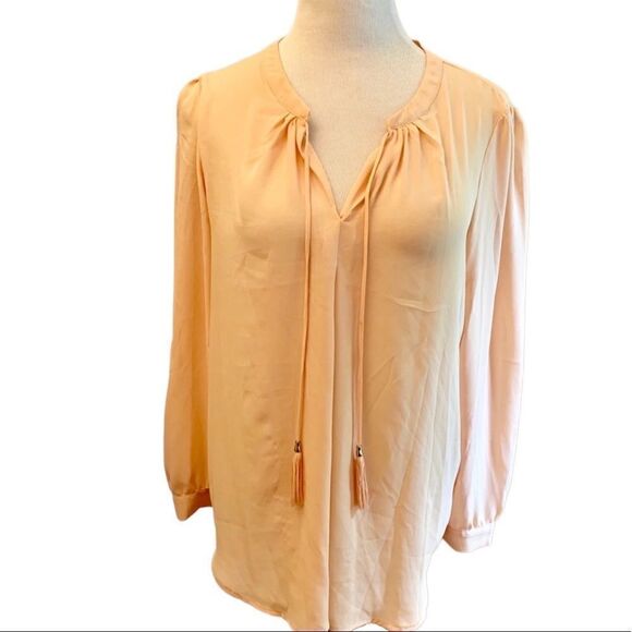 Rose & Olive Peach Long Sleeve Tunic Sz L - Picture 1 of 6